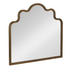 an ornate gold framed mirror on a white background with the reflection of it's own image