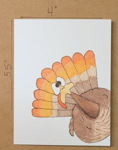 a drawing of a turkey wearing a hat