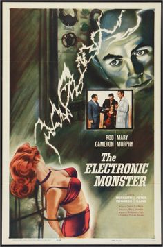 an old movie poster for the electronic monster