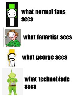 an image of some funny things with words on it and pictures in the background that say what normal fans sees