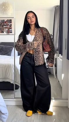 @ zahrafiq on Tiktok Cheetah Print Fur Coat Outfit, Trendy Streetwear Knitted Cardigan, Fall Streetwear Brown Cardigan, Fall Streetwear Knit Cardigan, Cheetah Coat Aesthetic, Venus Fashion, Winter Fit, Uni Outfits, Autumn Fits