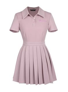 ❤︎Polo color pleated switching dress tennis girl❤︎ Pleated Tennis Dress, Tennis Dress Outfit, Tennis Girl, Tennis Clothes, Tennis Dress, Slim Dresses, Polo Dress, Office Outfits, Covet Fashion