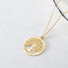 Family Tree Jewelry, Happy Mothers Day Gift, Necklace Family, Unique Gold Jewelry Designs, Spiritual Necklace, Necklace Tree, Tree Of Life Jewelry, Family Tree Necklace, September Birthday