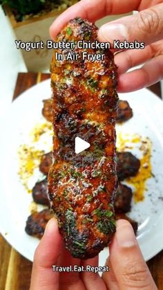 Khadija Siddiqui on Instagram: "Yogurt Butter Chicken Kebabs In Air Fryer 

@chefwithpalette 

#kebab #airfryer #chicken #kebabs #recipe #recipeoftheday"