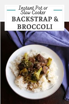 the instant pot or slow cooker backstrap and broccoli on a plate