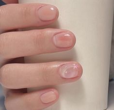 Simple Korean Nails, Long Natural Nails, Gel Toe Nails, Simple Gel Nails, Short Nails Art, Nail Art Designs Diy, Kawaii Nails, Short Acrylic Nails Designs, Dipped Nails