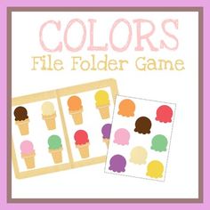 the colors file folder game is filled with ice cream