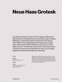 a white paper with black text on the front and back cover reads, new haas grotesk