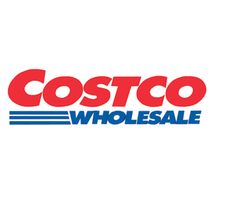 the costco hour photo logo is shown in red, white and blue letters on a white background