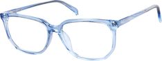 These translucent rectangle glasses have an understated elegance. Made with hand-polished acetate this medium-sized frame has a glossy finish and comes in the following colors: pink blue and clear. | Zenni Rectangle Prescription Glasses Universal Bridge Fit Blue Plastic Frame Ladies Glasses, Clear Glasses Frames, Nice Glasses, Stylish Eyeglasses, Rectangle Glasses, Zenni Optical, Blue Glasses, Fashion Eye Glasses, Cute Glasses