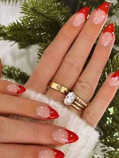 Christmas Nails So Stunning, They’ll Leave You Breathless! Get ready to be inspired by these jaw-dropping Christmas Nails! From elegant Christmas Gel Nails to playful Cute Christmas Nails, there’s something for everyone. Looking for quick and chic? Try Christmas Nails Easy or get creative with Christmas Nails Acrylic for a more dramatic look. ✨ Need some Nagel Inspo? This collection includes everything from Xmas Nails and Winter Nails Acrylic to Nail Art Noel and gorgeous Christmas Tree Nails... Christmas Nails Red Tips Snowflake, Holiday Nails French Tip Red, Red Tip Nails With Snowflake, White And Red Nails Christmas, Red Tip Nails Christmas, Red French Tip Nails With Snowflakes, Festive Christmas Nails Red, Red Nails White Tips, Christmas Nails Red Tips