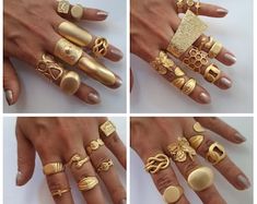 Big Gold Rings, Brass Rings Jewelry, Bold Gold Jewelry, Boho Rings Gold, Wide Gold Ring, Gold Ring Unique, Unique Gold Rings, Dope Jewelry Accessories, Unique Mens Rings