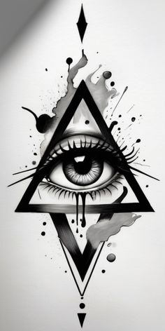 an all seeing eye tattoo on the side of a wall