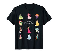 disney princesses t - shirt with the words our family time on it's chest