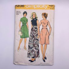 an old fashion sewing book with two women in dresses and one is wearing a purse