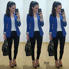 Look Office, Wardrobe Outfits, Casual Work Outfits, Blazer Outfits, Work Outfits Women, Blazer Fashion, Professional Outfits, Fancy Outfits, Business Casual Outfits