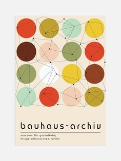 the cover of bauhus - archu magazine, featuring colorful circles and lines