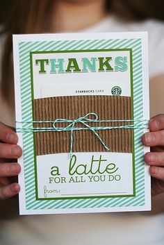 a person holding up a thank card with the words, thanks and a message for all you do