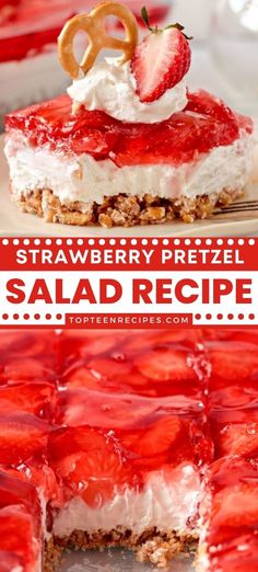 this strawberry pretzel salad recipe is so good and easy to make