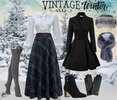 Vintage Outfits For Winter, Retro Winter Outfits Vintage, Vintage Winter Outfits Retro, Vintage Outfit Ideas For Women, 1920s Outfit Ideas Casual, 1920s Aesthetic Outfit, Modern 1920s Fashion Outfits, Dark Academia Christmas Outfit, Retro Outfits Winter