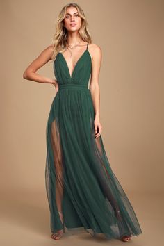 Guest Ideas, Junior Prom, Tulle Maxi Dress, Full Maxi Skirt, Green Tulle, Dress Tulle, Green Bridesmaid, 16 Dresses