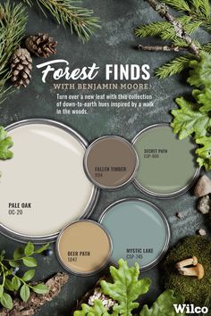 the forest finds paint palette is shown in various shades