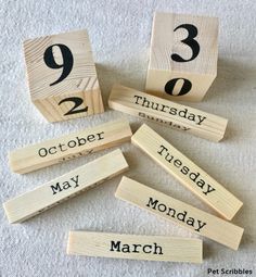 wooden calendar blocks with the date on them