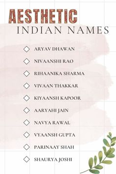 Printable List Of Aesthetic Indian Names Pretty Names Indian, Indian Last Names List, Indian Names For Girls, Indian Names For Boys, Boys Names Unique Indian, Indian Last Names, Royal Names For Girls, Indian Boy Names, Mythology Names