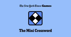 the new york times games logo on a blue background with black and white squares in it