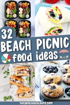 beach picnic food ideas with text overlay