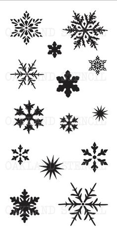 snowflakes are shown in black and white