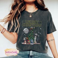 Star Wars Christmas Shirt, Disney Comfort Colors Shirt Starwars Christmas Shirts Svg, Holiday Movie Shirts, Simple Christmas Cricut Shirts, Disney Christmas Shirts Pregnant, White Disney Christmas, Christmas Star Wars Shirts, Star Wars Shirts For Disney For Women, Disney Shirts Cricut Christmas, Disney Land Christmas Shirts