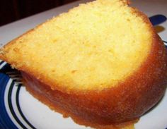 a piece of cake sitting on top of a blue and white plate