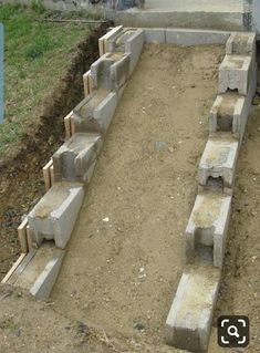 the concrete is laid out on the side of the road and ready to be built