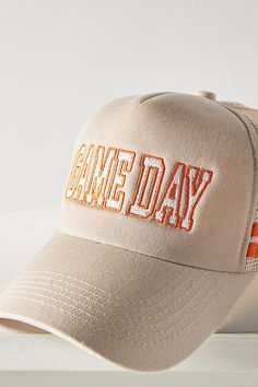 Cotton, polyester Spot clean Imported | Game Day Trucker Hat by Worn/West, Women's, Polyester/Cotton at Anthropologie Women’s Trucker Hats, Trucker Hat Women, Women Trucker, Cute Everyday Outfits, Spot Cleaner, Caps For Women, 50 Fashion, Sweater Weather, Trucker Hats