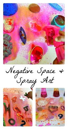 negative space and spray art for kids