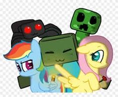 an image of some cartoon characters with text that reads machs gaming on it and two ponies