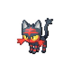 an image of a pixel art style cat