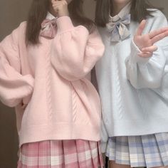 Soft Milk, Pastel Outfit, Puff Sleeve Sweater, Kawaii Fashion Outfits, Style Japonais, Sweater Coat, Blue V, Really Cute Outfits, Kawaii Clothes