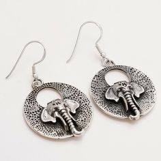 Ganesha Elephant, Elephant Face, Earring Fashion, Elephant Earrings, Silver Elephants, Fine Silver Jewelry, Earring Handmade