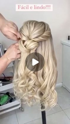 Half Up Styles For Long Hair, Half Up Half Down Hair With Braid, Easy Hairstyles For Wedding Guest, Formal Hair, Long Hair Video, Wedding Guest Hairstyles, Hair Ponytail Styles, Hairdo For Long Hair, Ponytail Styles