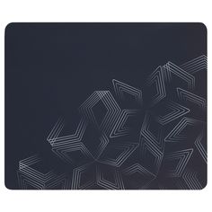 a black mouse pad with white lines on it