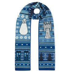 PRICES MAY VARY. Official BBC Doctor Who Premium Acrylic Scarf Doctor Who Christmas Scarf Made in China Featuring the TARDIS, Weeping Angles and Snowmen. Size 190 * 30 cms - Knitted with Christmas holiday pattern for dr who followers. This is the perfect Christmas scarf for any discerning Doctor Who fan. Buy together with Doctor who christmas Hat and Doctor who christmas Sweater. Made from soft, premium quality Acrylic, so it'll keep you toasty throughout winter A fashionable christmas holiday g Doctor Who Scarf, Doctor Who Logo, Weeping Angels, Doctor Who Christmas, Tardis Blue, Snowman Sweater, Gift For Doctor, Weeping Angel, Bbc Doctor Who