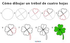 how to draw four leaf clover for st patrick's day with easy step by step instructions