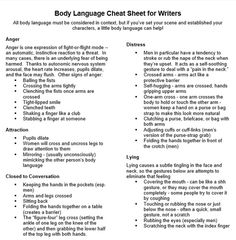 the body language check sheet for writer's life is shown in black and white