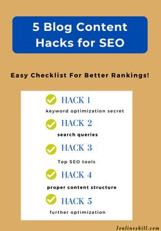 the 5 blog content hacks for better ranking on top of an article or website