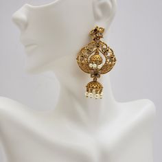 This beautiful earrings set has an excellent finish and gives out an exquisite sense of style. If you are looking for an amazing Fashion Jewelry set for special occasions such as Anniversary, Engagement, Party, Wedding, or for gifting, then your search ends here. Handmade Indian Temple Jewelry, best to wear it for traditional ceremonies or Indian wedding. This bridal jewelry has an ethnic finish. It has Cubic Zircon stones with semi-precious ruby and emeralds. It is a Bollywood style one gram je Elegant Jeweled Chandelier Earrings For Festive Occasions, Elegant Jeweled Jewelry For Festive Season, Elegant Chandbali Festive Jewelry Sets, Elegant Jeweled Chandbali Pearl Earrings, Elegant Chandbali Jewelry Sets For Festive Occasions, Elegant Festive Jewelry Sets With Chandbali Style, Elegant Festive Chandbali Jewelry Sets, Elegant Festive Jewelry Sets With Intricate Design, Elegant Jeweled Pearl Earrings For Festive Occasions