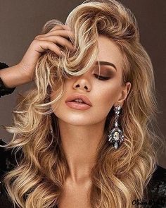 Color: style1, Size: One Size Curly Asymmetrical, V Shaped Haircut, Wig Curly, Blonde Wigs, Haircut Designs, Short Hair Wigs, Long Blonde, Brown Wig, Full Wigs