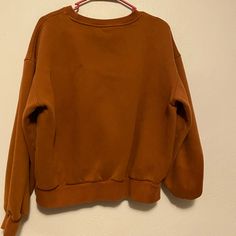 Almost Brand New Amazon Size Small Blank Orange Sweater/Crewneck Size S Trendy Brown Sweatshirt For Spring, Trendy Brown Spring Sweatshirt, Brown Crew Neck Sweatshirt For Spring, Blank Crewneck, Orange Sweater, Orange Sweaters, Sweaters Crewneck, Color Orange, Sweaters For Women