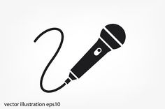 a microphone icon on a white background with the words,'illustration eps10 '